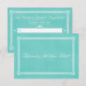 Robin's Ei Blue Poster Style Wedding RSVP Karte (Vorne/Hinten)