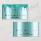 Robin's Ei Blue Tropfens Metal Customize Glitzer Visitenkarte (Vorne/Hinten)