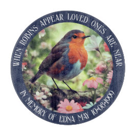 Robins erscheinen, wenn Liebende in der Nähe von b Schneidebrett