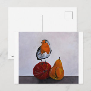 Robins flüchtiger Besuch Gemälde von Alfred Fox Postkarte