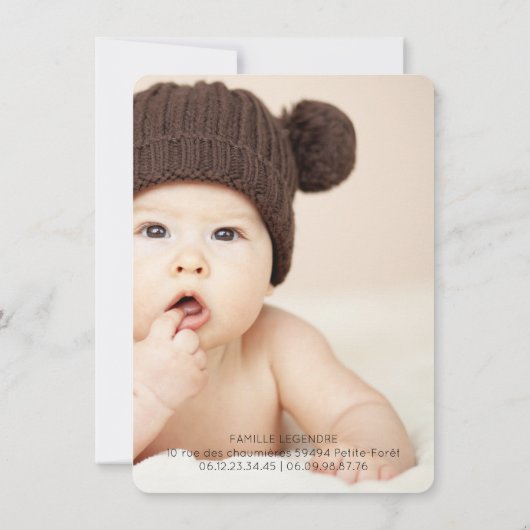 Robins Geburtsurkunde Einladung (Rückseite)