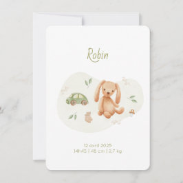 Robins Geburtsurkunde Einladung