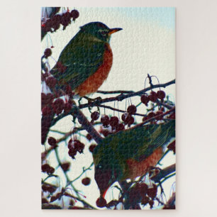 Robins im Winter Puzzle