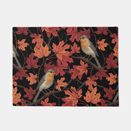 Robins in maple tree fußmatte (Vorderseite)