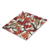 Robins in maple tree on off white fliese (Seite)