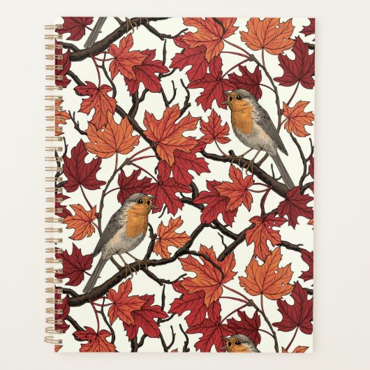 Robins in maple tree on off white planer (Vorderseite)