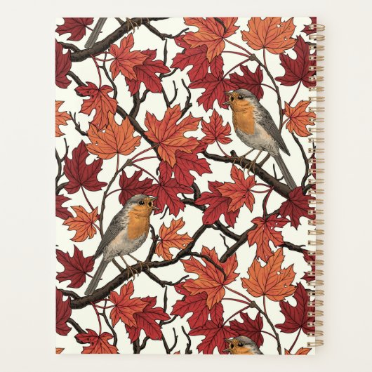 Robins in maple tree on off white planer (Rückseite)
