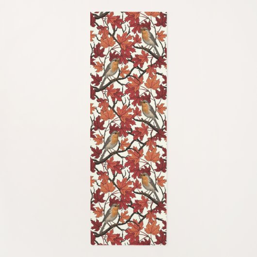 Robins in maple tree on off white yogamatte (Vorderseite)