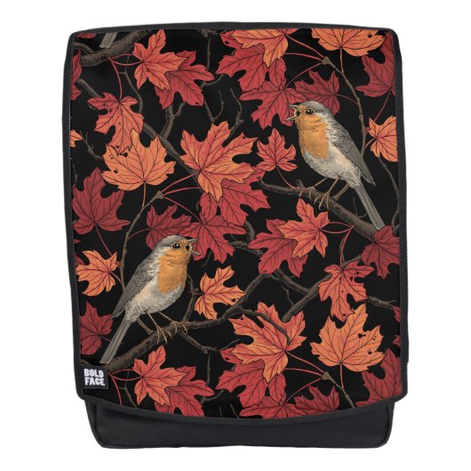 Robins in maple tree rucksack (Vorderseite)