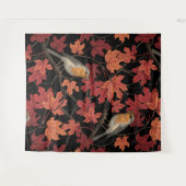 Robins in maple tree wandteppich (Vorderseite (Horizontal))