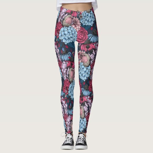 Robins in the garden 3 leggings (Vorderseite)
