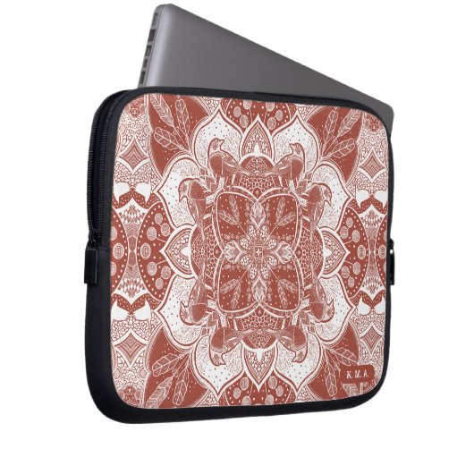 Robins Mandala Boho Birds Laptopschutzhülle (Vorne Rechts)