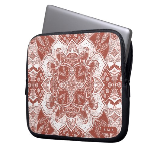 Robins Mandala Boho Birds Laptopschutzhülle (Vorderseite Links)