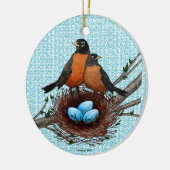 Robins Nest individuelle Name Keramik Ornament (Links)