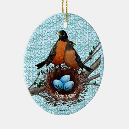 Robins Nest Keramik Ornament (Rechts)