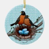 Robins Nest Keramik Ornament (Vorne)