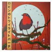 Robin's Twilight Perch Fliese (Vorderseite)