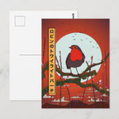 Robin's Twilight Perch Postkarte (Vorne/Hinten)