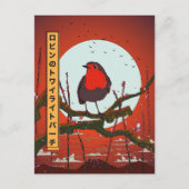 Robin's Twilight Perch Postkarte (Vorderseite)