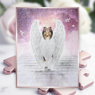 Robinser Collie Angel auf Treppen zum Hundehimmel  Puzzle