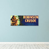Robinson Crusoe Melon LabelNiland, CA Leinwanddruck (Insitu (Holzboden))