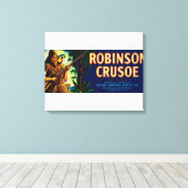 Robinson Crusoe Melon LabelNiland, CA Leinwanddruck (Insitu (Holzboden))