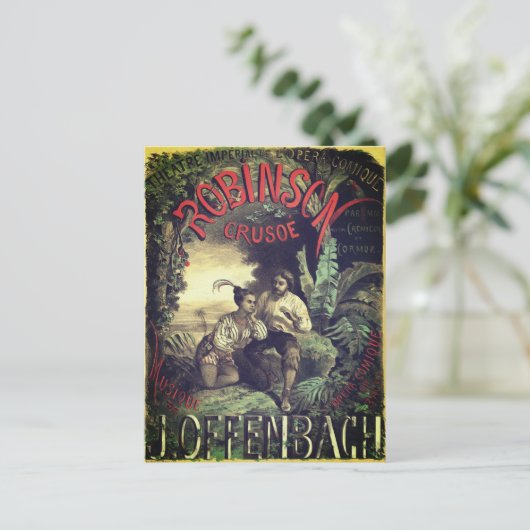 Robinson Crusoé Oper Vintage Poster Postkarte (Stehend Vorderseite)