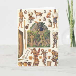 Robinson Crusoe, Vintage viktorianisches Papierpup Karte