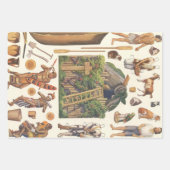 Robinson Crusoe, Vintages Viktorianisches Papierpu Geschenkpapier Set (Vorderseite 2)