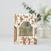 Robinson Crusoe, Vintages Viktorianisches Papierpu Postkarte (Stehend Vorderseite)