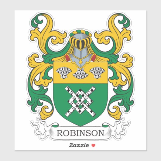 Robinson Familienwappen Aufkleber (Blatt)