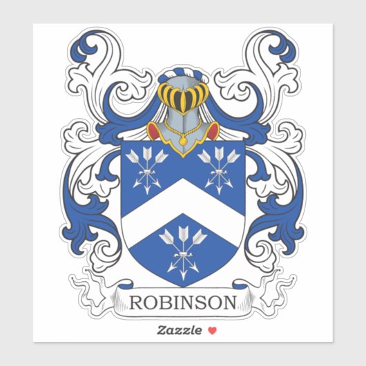 Robinson Familienwappen Aufkleber (Blatt)