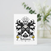 Robinson Familienwappen Postkarte (Stehend Vorderseite)