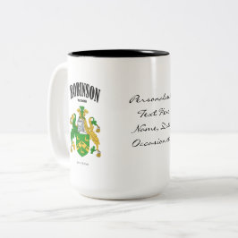 Robinson Familienwappen, Translation & Meaning Zweifarbige Tasse