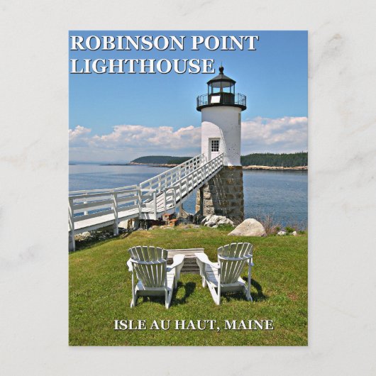 Robinson Point Lighthouse, Maine Postcard Postkarte (Vorderseite)