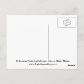 Robinson Point Lighthouse, Maine Postcard Postkarte (Rückseite)