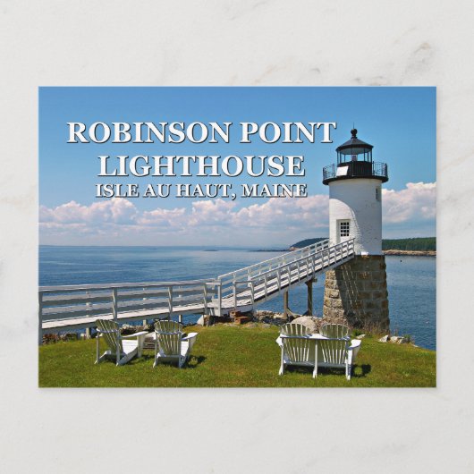 Robinson Point Lighthouse, Maine Postcard Postkarte (Vorderseite)