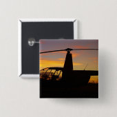 Robinson R44 Hubschrauber bei Sonnenuntergang Button (Vorne & Hinten)