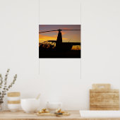 Robinson R44 Hubschrauber bei Sonnenuntergang Poster (Küche)