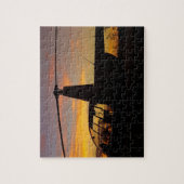 Robinson R44 Hubschrauber bei Sonnenuntergang Puzzle (Vertikal)