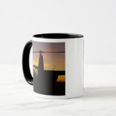 Robinson R44 Hubschrauber bei Sonnenuntergang Tasse (Vorderseite Links)