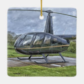 Robinson R44 Hubschrauber Keramikornament (Rückseite)