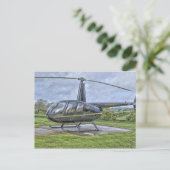 Robinson R44 Hubschrauber Postkarte (Stehend Vorderseite)