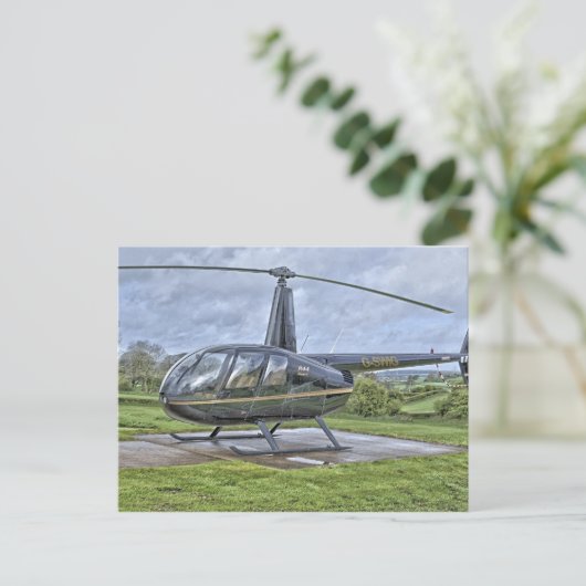 Robinson R44 Hubschrauber Postkarte (Stehend Vorderseite)