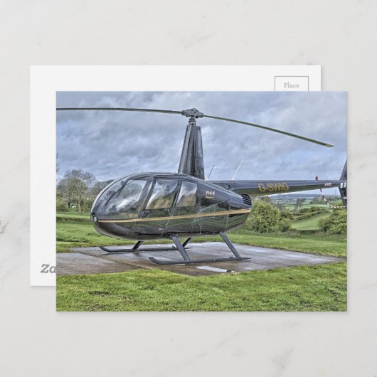 Robinson R44 Hubschrauber Postkarte (Vorne/Hinten)