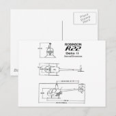 Robinson R-22 Postkarte (Vorne/Hinten)