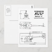 Robinson R-22 Postkarte (Vorne/Hinten)