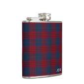 Robinson Tartan Monogram Navy Blue und Red Kariert Flachmann (Rechts)