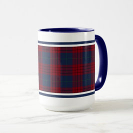 Robinson Tartan Navy Blau und Rot Kariert Tasse