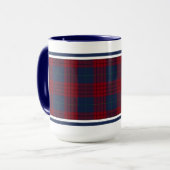 Robinson Tartan Navy Blau und Rot Kariert Tasse (Vorderseite Links)